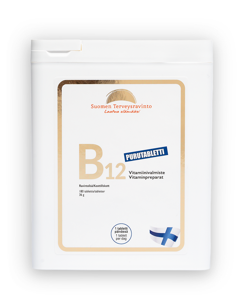 B12-vitamiini, 1000 µg, 180 purutablettia