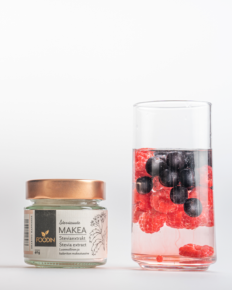 Stevia, Makea-uutejauhe, Foodin, 40 g