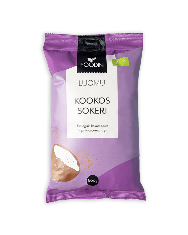 Kookossokeri, luomu, Foodin, 600 g