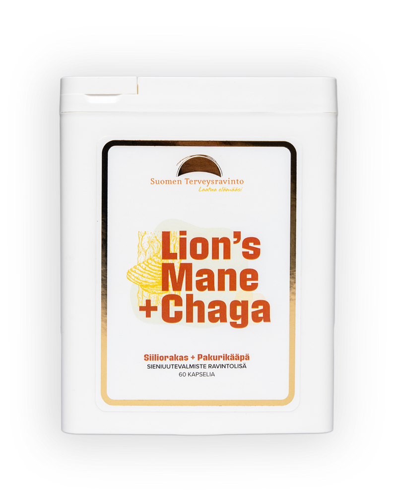 Lion's Mane + Chaga, sieniuutevalmiste, 60 kapselia
