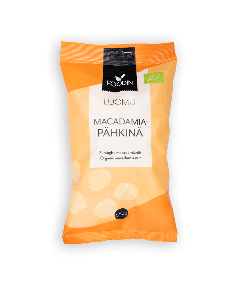 Macadamiapähkinä, luomu, Foodin, 500 g