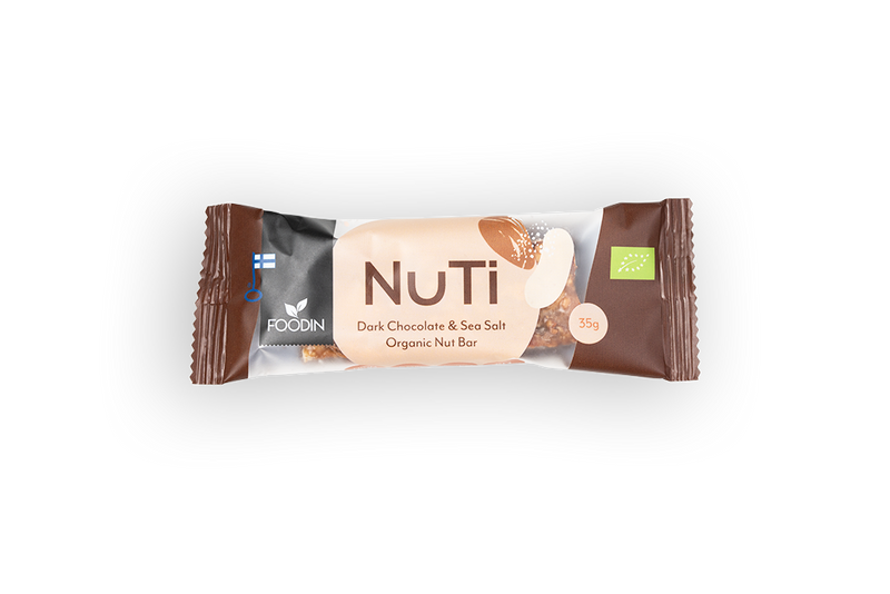 NUTI, Dark Chocolate & Sea Salt, luomu, Foodin, 35 g