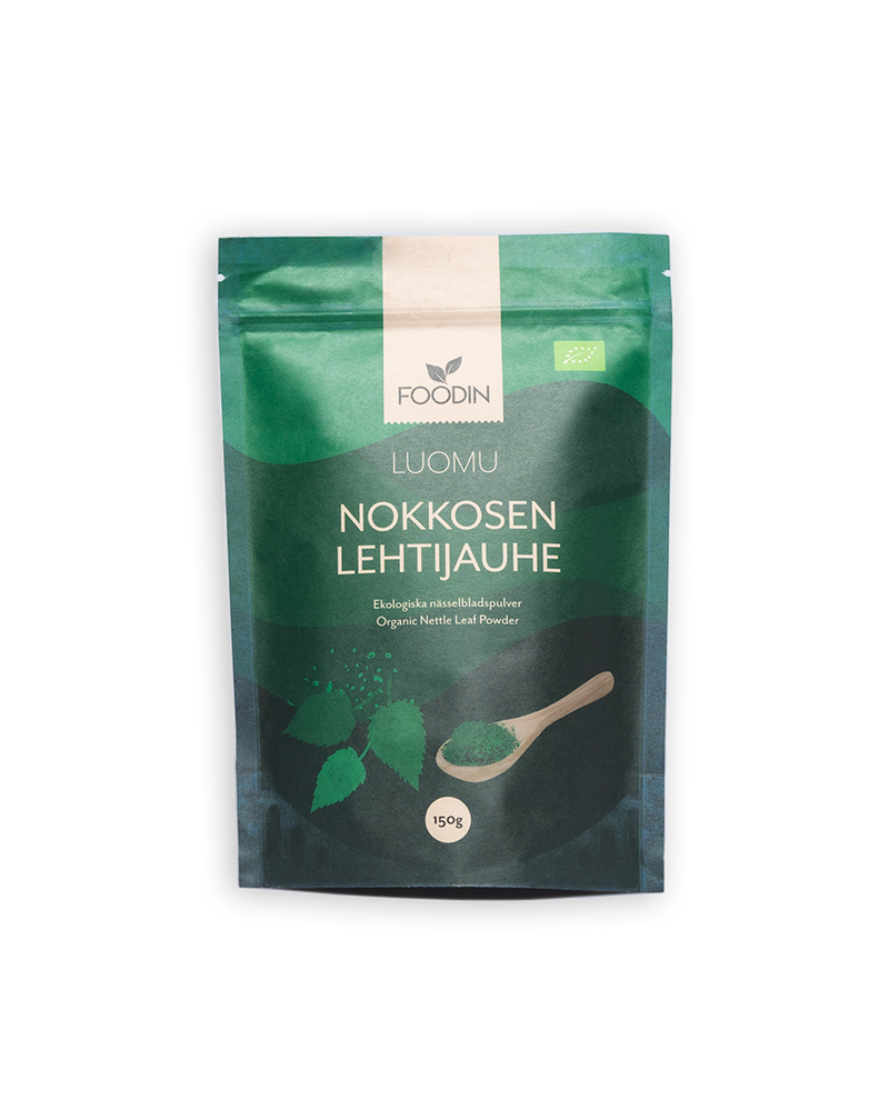 Nokkosenlehtijauhe, villi, luomu, Foodin, 150 g