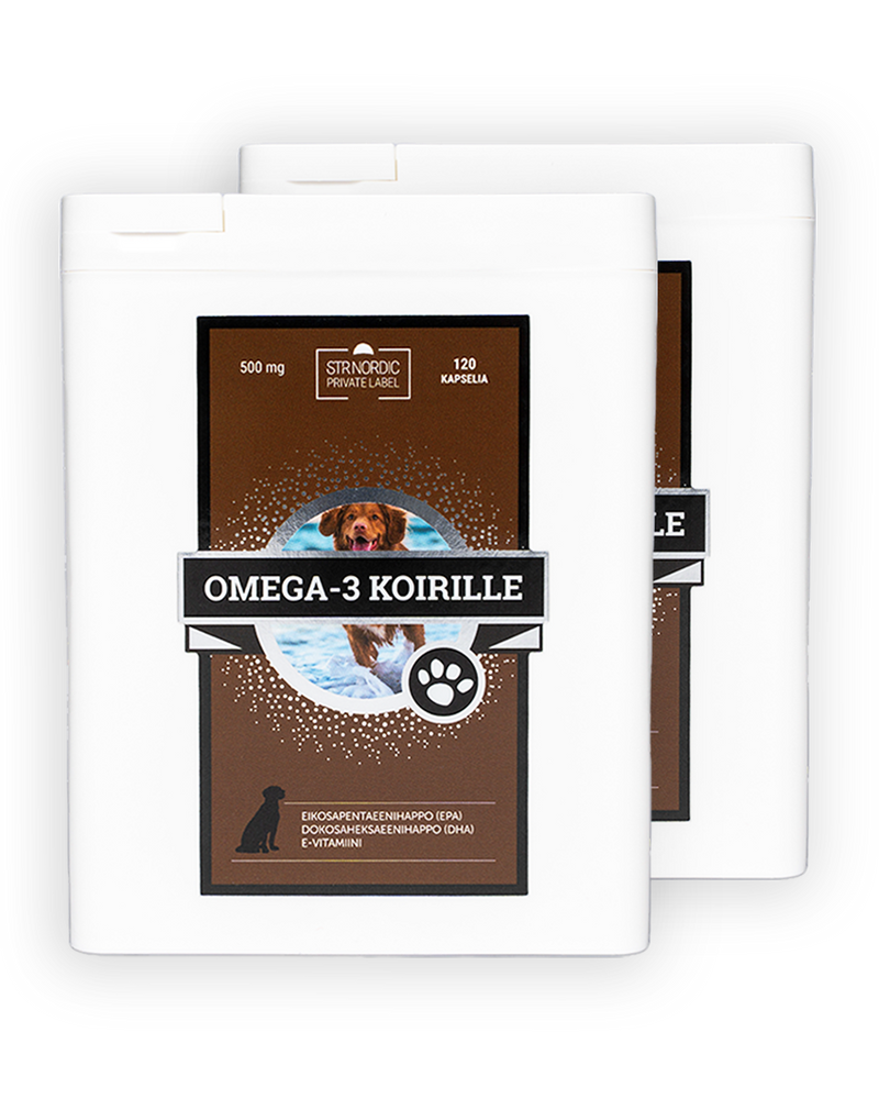 Omega-3 Koirille, 2x120 kapselia