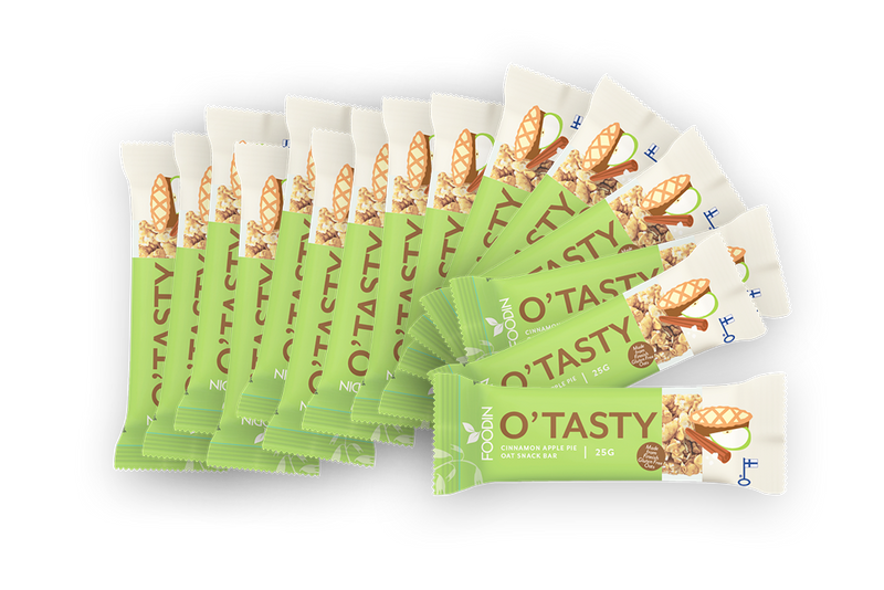 O`Tasty Oat Bar Cinnamon Apple Pie, kauragranolapatukka, Foodin, 15 x 25 g