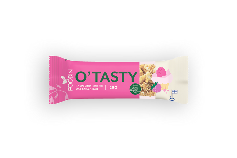 O`Tasty Oat Bar Raspberry Muffin, kauragranolapatukka, Foodin, 25 g