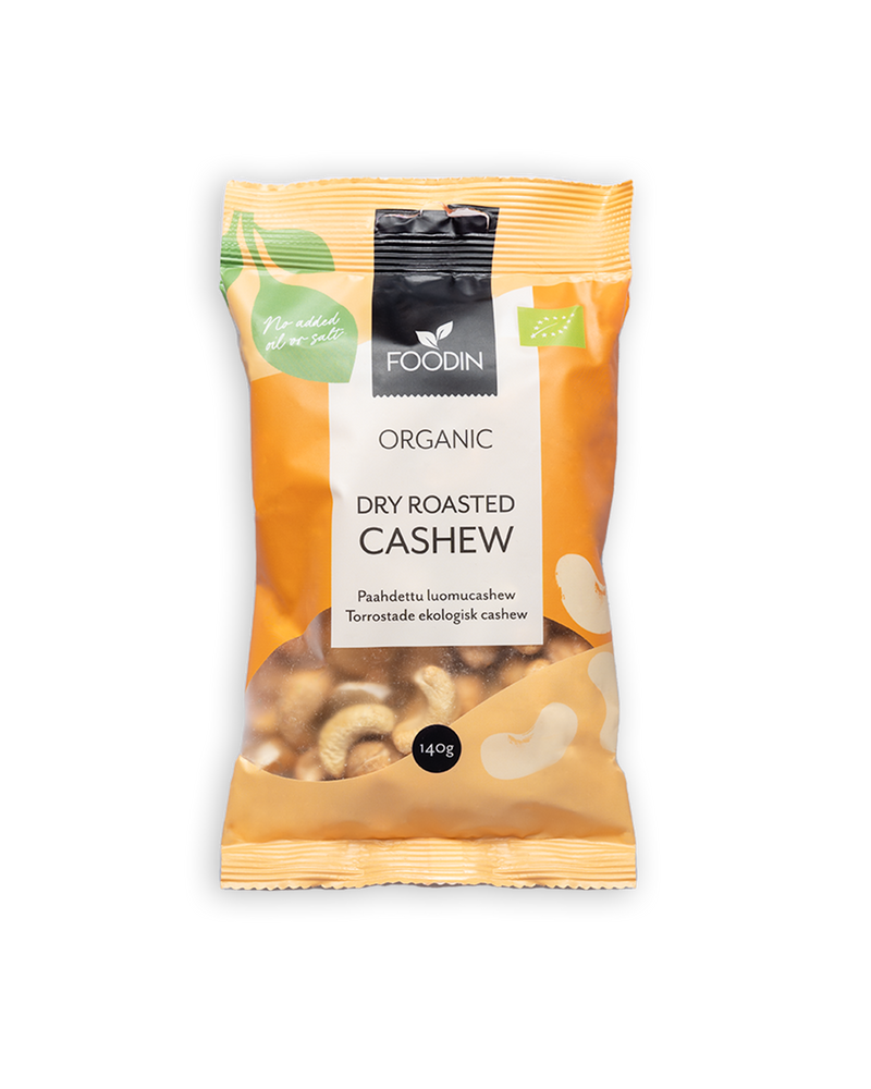 Paahdettu Cashew, luomu, Foodin, 140 g