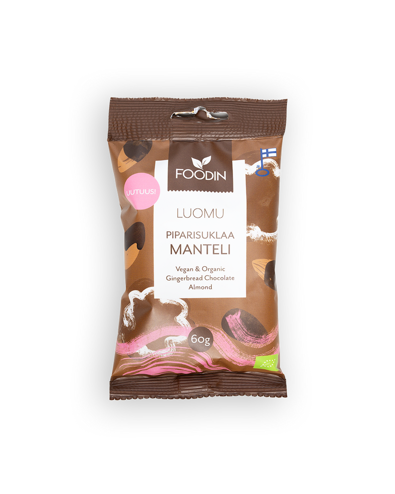 Piparisuklaamanteli, luomu, Foodin, 60 g