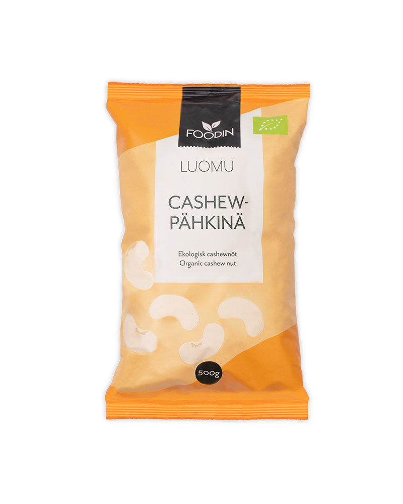 Cashewpähkinä, luomu, Foodin, 500 g