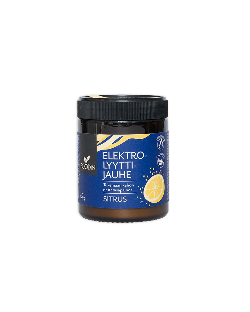 Elektrolyyttijauhe, Sitrus, Foodin, 120 g