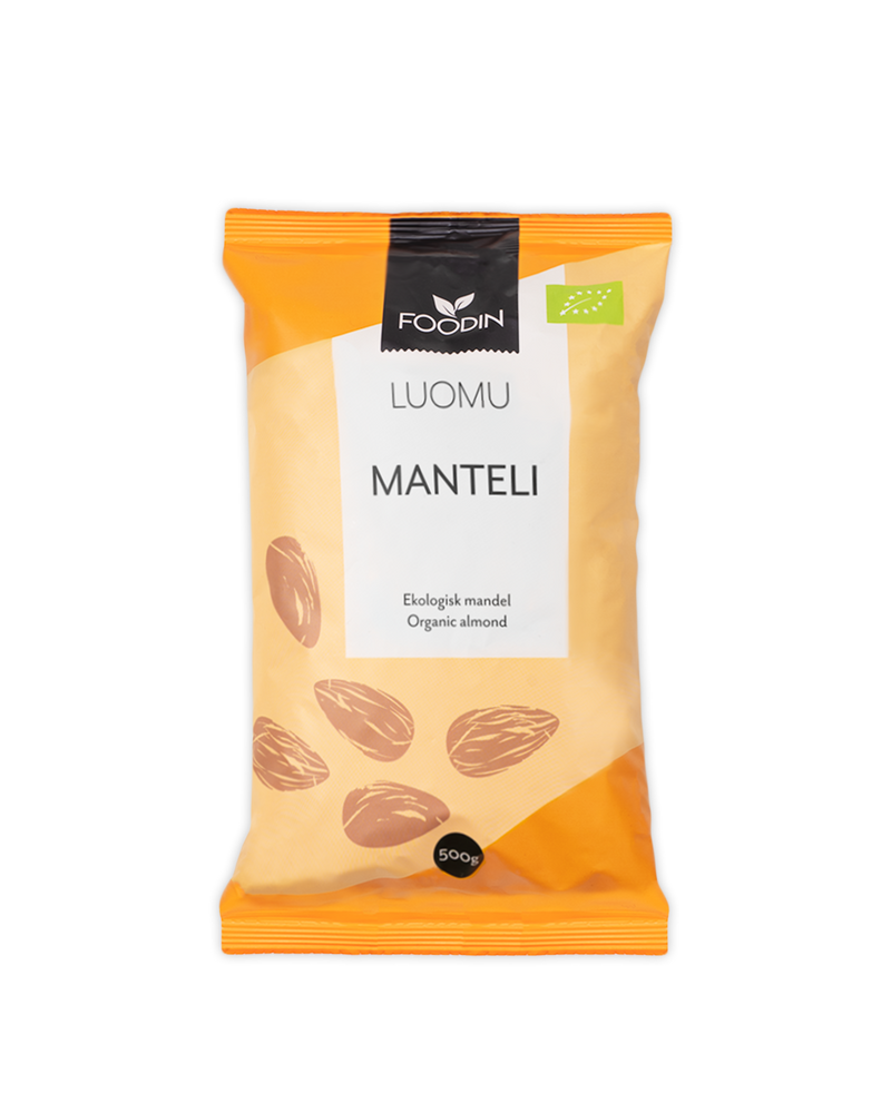 Manteli, luomu, Foodin, 500 g