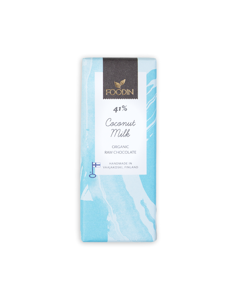 Raakasuklaalevy, Coconut Milk, luomu, Foodin, 40 g